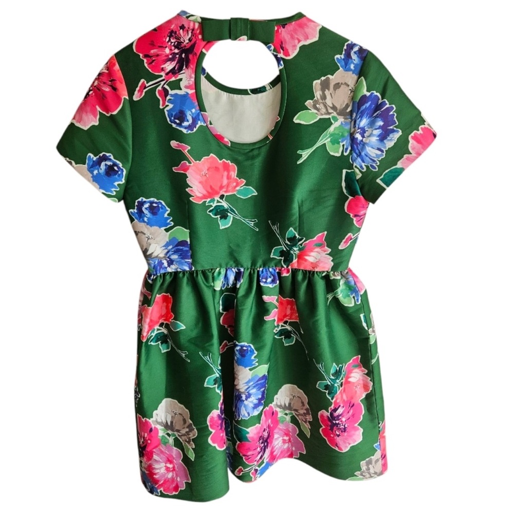 Kate Spade Floral Print Dress ♠️ Green & Pink - Picture 3 of 7